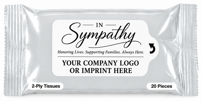 In Sympathy Tissue Packets with Your Custom Imprint