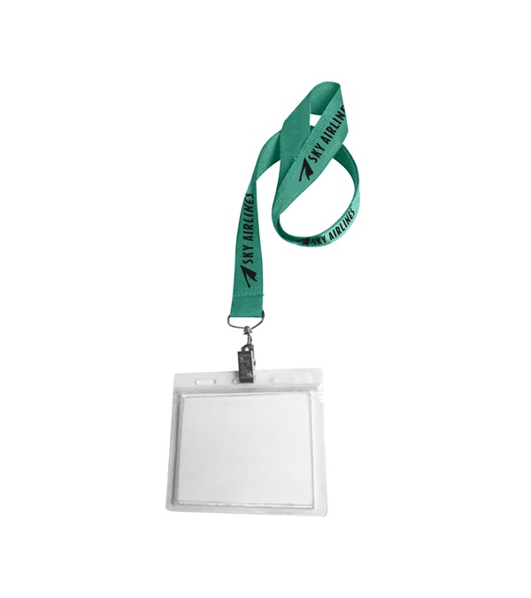 0.75" Lanyard Screen Printed with Badge Holder