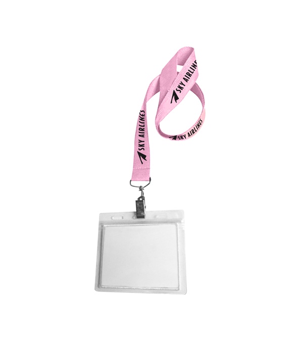 0.75" Lanyard Screen Printed with Badge Holder