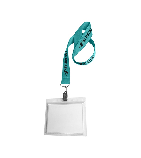 0.75" Lanyard Screen Printed with Badge Holder