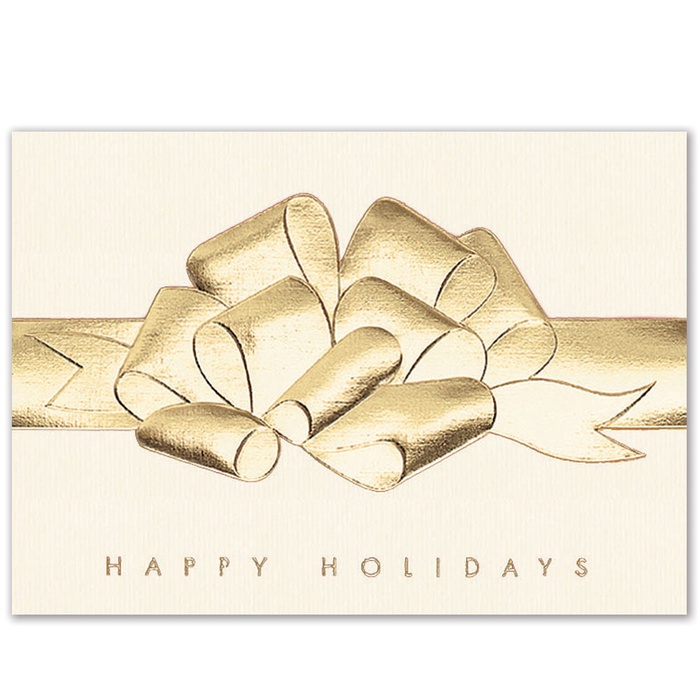 Premium Raised Foil Bow Holiday Greeting Card
