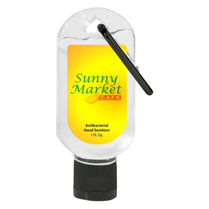 1 oz. Hand Sanitizer with Carabiner - Full Color Imprint