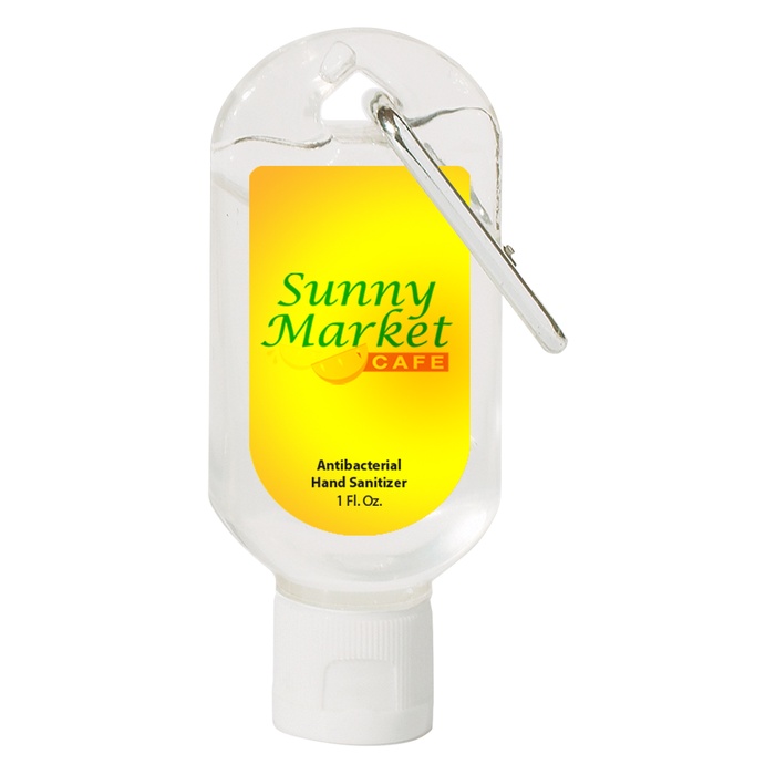 1 oz. Hand Sanitizer with Carabiner - Full Color Imprint