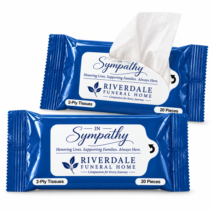 In Sympathy Tissue Packets with Your Custom Imprint