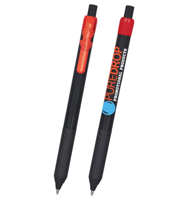 Alamo Black Barrel Pen with Basketball Clip