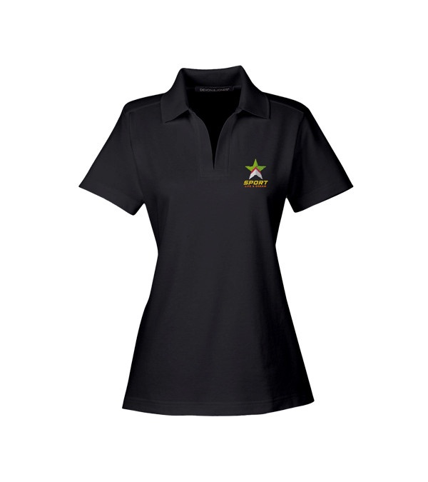 Devon & Jones CrownLux Performance Ladies Plaited Polo - Embroidery