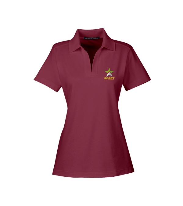 Devon & Jones CrownLux Performance Ladies Plaited Polo - Embroidery