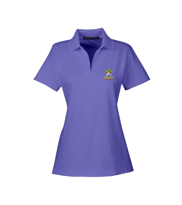 Devon & Jones CrownLux Performance Ladies Plaited Polo - Embroidery