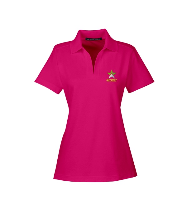 Devon & Jones CrownLux Performance Ladies Plaited Polo - Embroidery