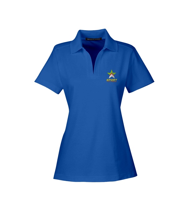 Devon & Jones CrownLux Performance Ladies Plaited Polo - Embroidery