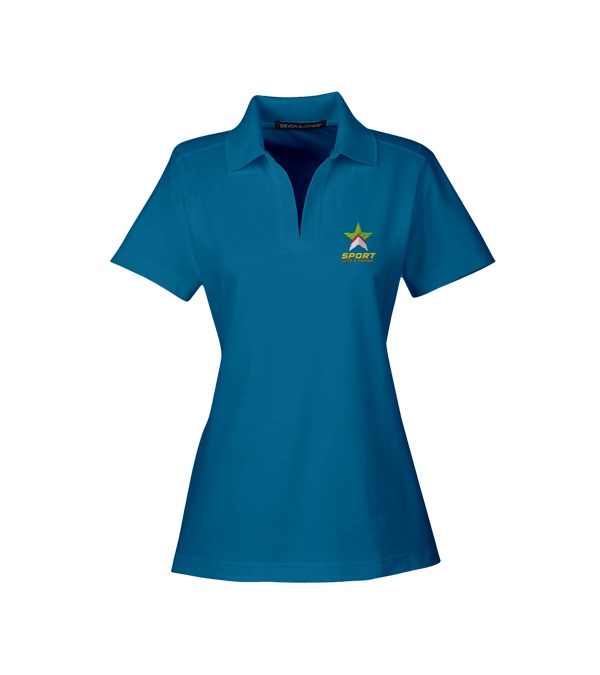 Devon & Jones CrownLux Performance Ladies Plaited Polo - Embroidery