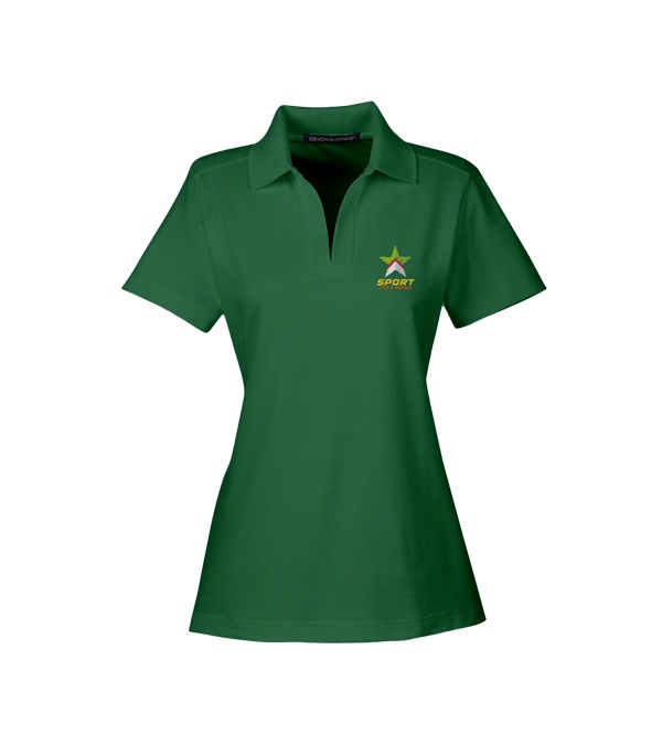 Devon & Jones CrownLux Performance Ladies Plaited Polo - Embroidery