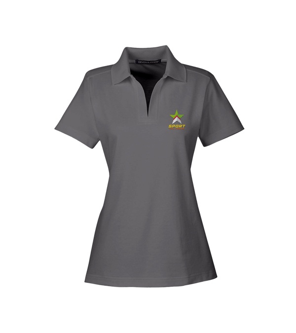 Devon & Jones CrownLux Performance Ladies Plaited Polo - Embroidery
