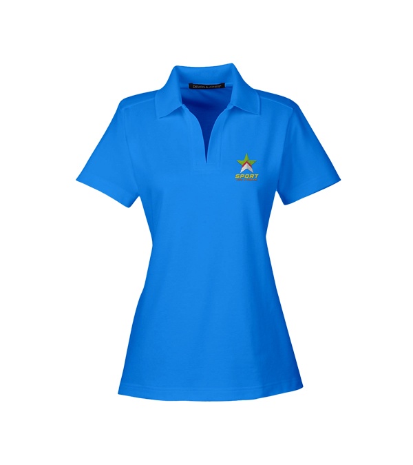 Devon & Jones CrownLux Performance Ladies Plaited Polo - Embroidery