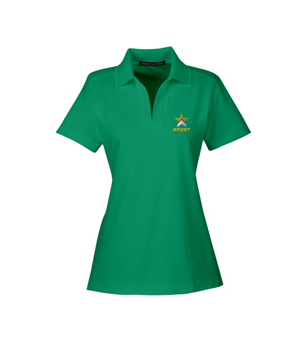 Devon & Jones CrownLux Performance Ladies Plaited Polo - Embroidery
