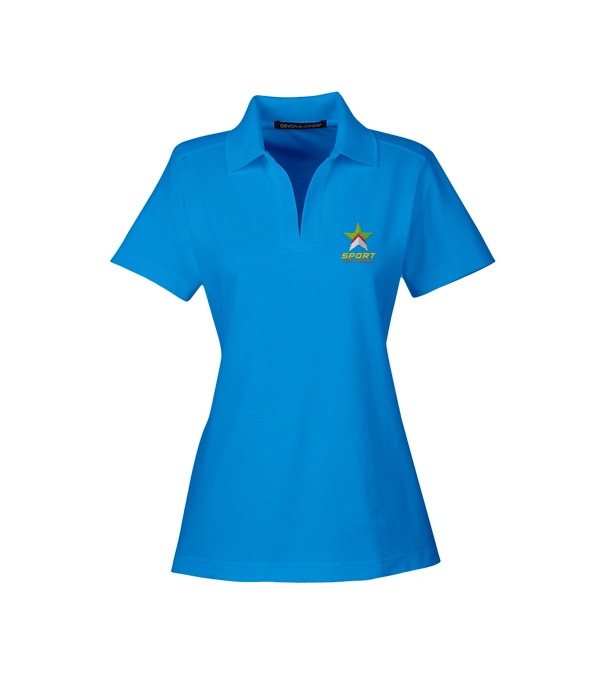 Devon & Jones CrownLux Performance Ladies Plaited Polo - Embroidery