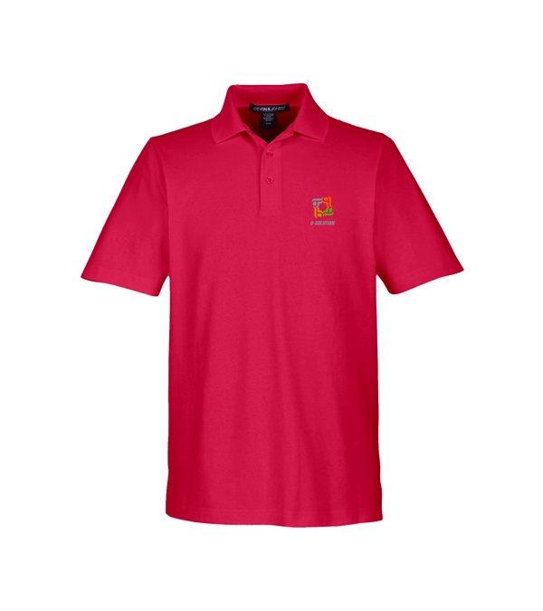 Devon & Jones CrownLux Performance Men's Plaited Polo - Screen Print