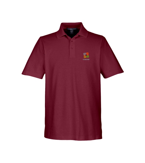 Devon & Jones CrownLux Performance Men's Plaited Polo - Screen Print