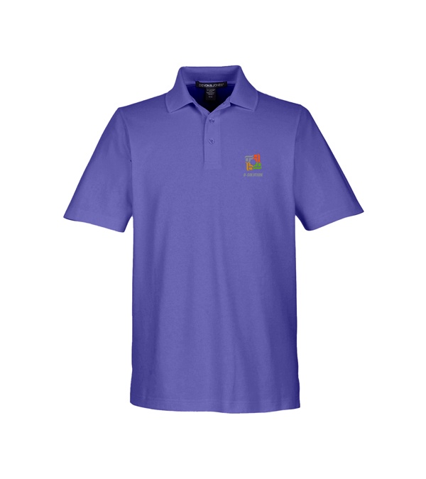 Devon & Jones CrownLux Performance Men's Plaited Polo - Screen Print