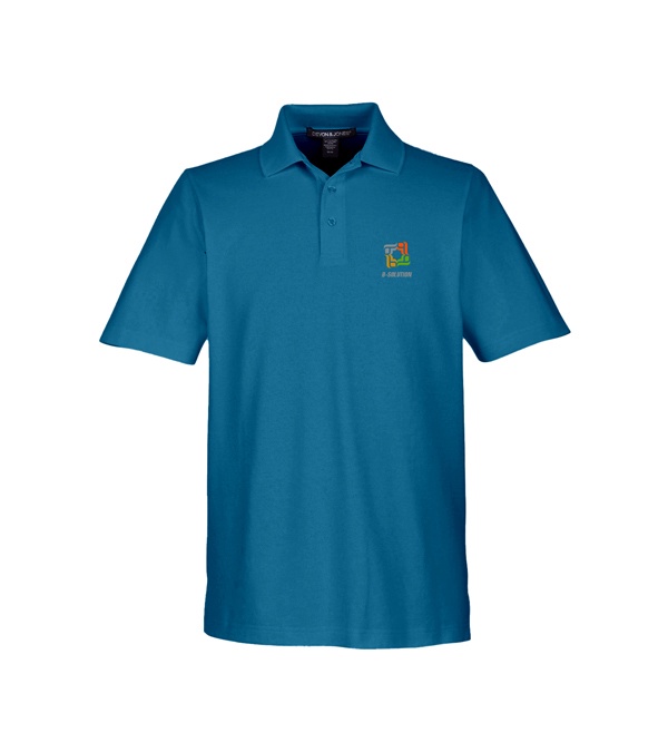 Devon & Jones CrownLux Performance Men's Plaited Polo - Screen Print