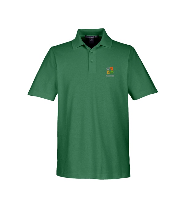 Devon & Jones CrownLux Performance Men's Plaited Polo - Screen Print