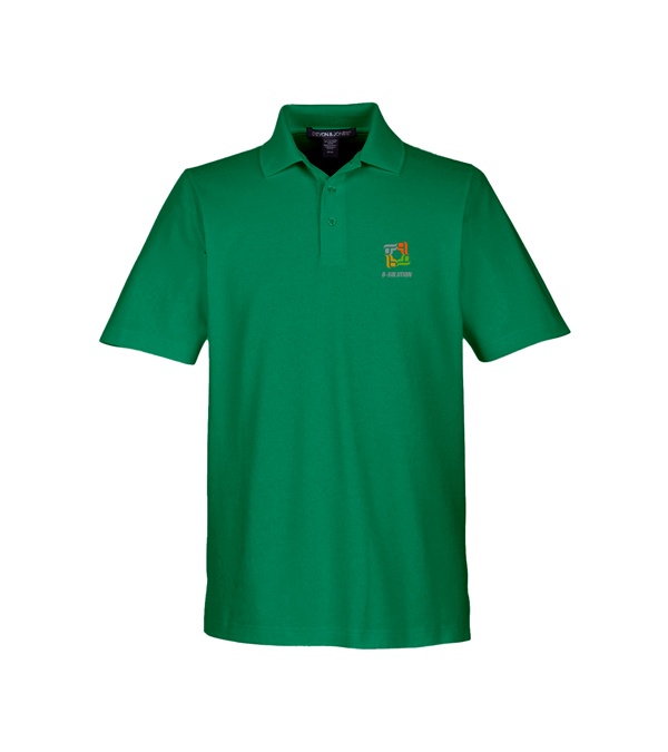 Devon & Jones CrownLux Performance Men's Plaited Polo - Screen Print