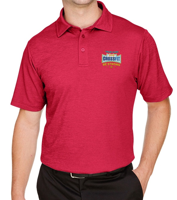 Devon & Jones CrownLux Performance Men's Address Melange Polo - Embroidery