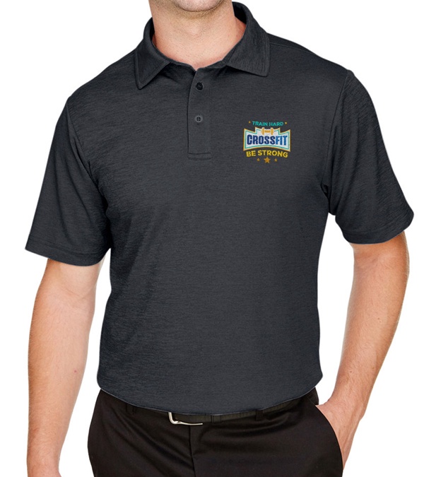 Devon & Jones CrownLux Performance Men's Address Melange Polo - Embroidery