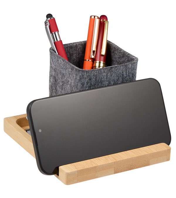 Recycled Felt & Bamboo Pen Holder