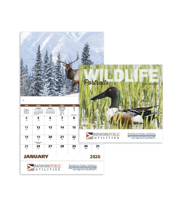 Wildlife Portraits Wall Calendar 2026