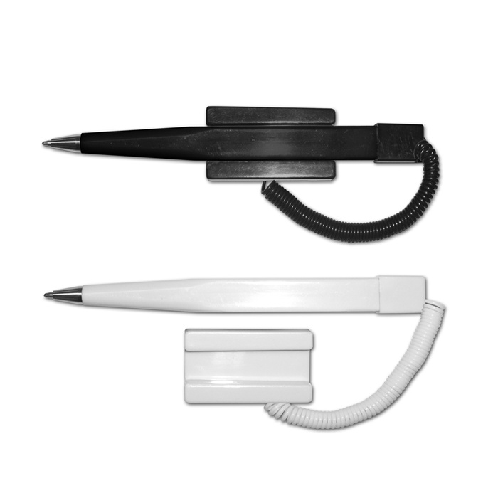 Financier - Pen with Coil Cord and Stick On Base