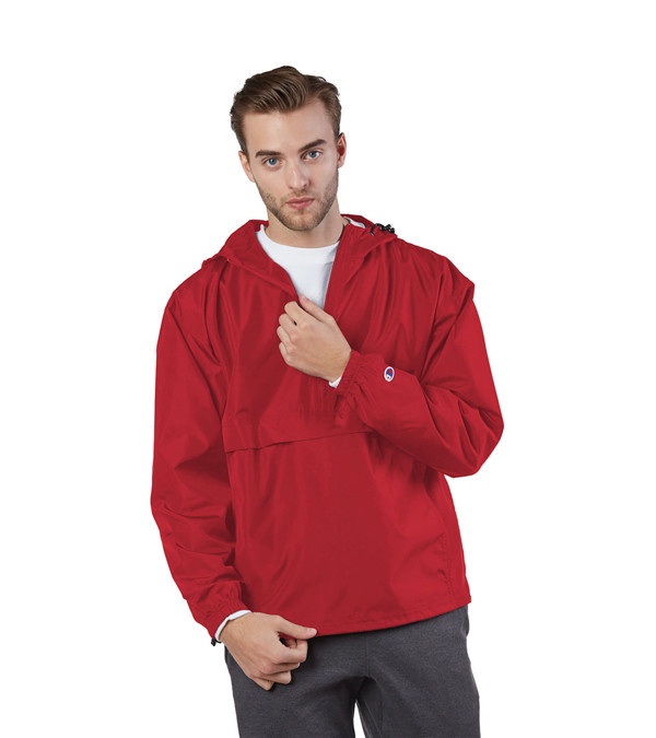 Champion Adult Packable Anorak 1/4 Zip Jacket - Embroidered