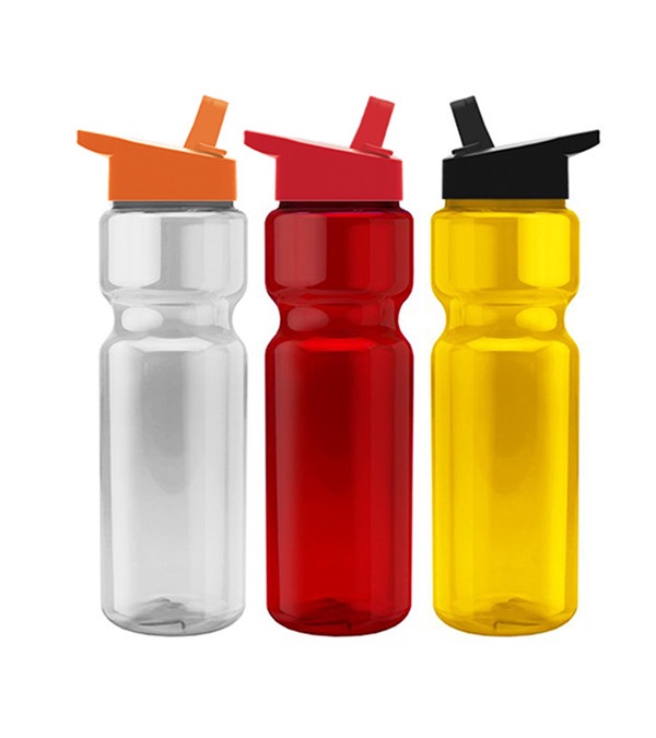 Champion - 28 oz. Transparent Bottle with Flip Straw lid