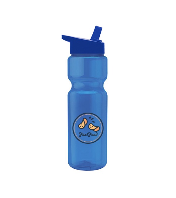 Champion - 28 oz. Transparent Bottle with Flip Straw lid