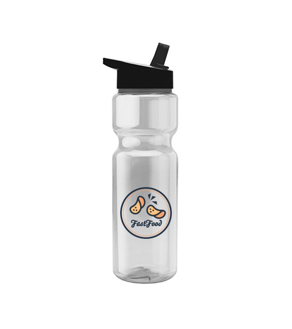 Champion - 28 oz. Transparent Bottle with Flip Straw lid