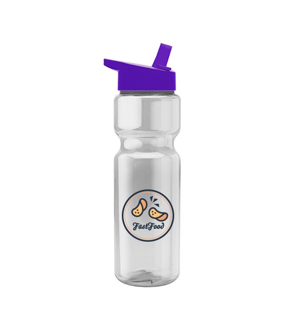 Champion - 28 oz. Transparent Bottle with Flip Straw lid