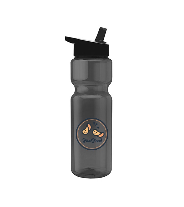Champion - 28 oz. Transparent Bottle with Flip Straw lid