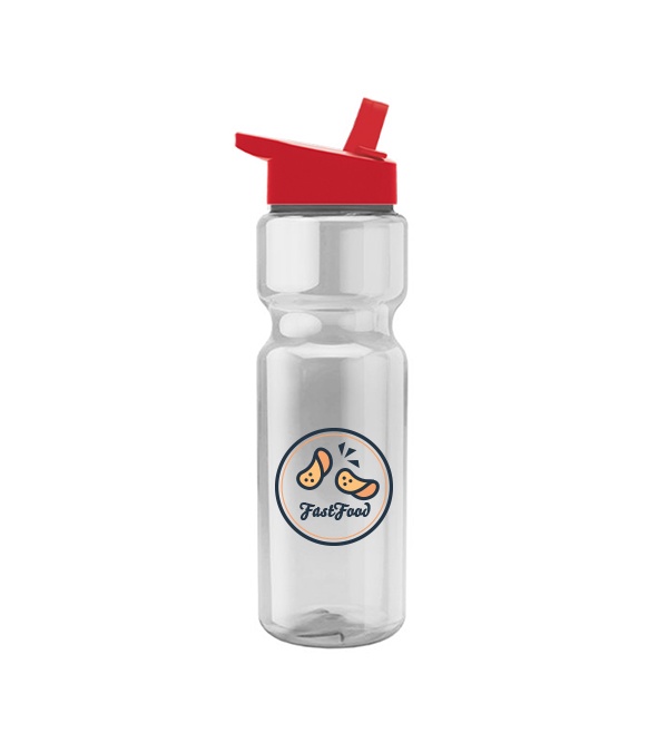 Champion - 28 oz. Transparent Bottle with Flip Straw lid