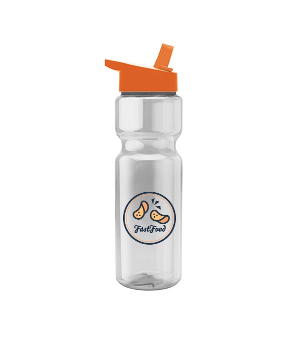 Champion - 28 oz. Transparent Bottle with Flip Straw lid