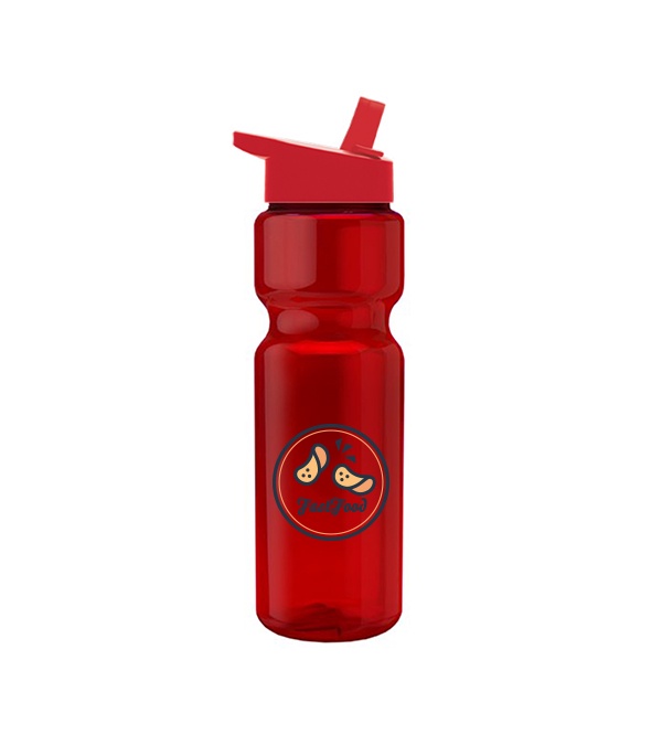 Champion - 28 oz. Transparent Bottle with Flip Straw lid