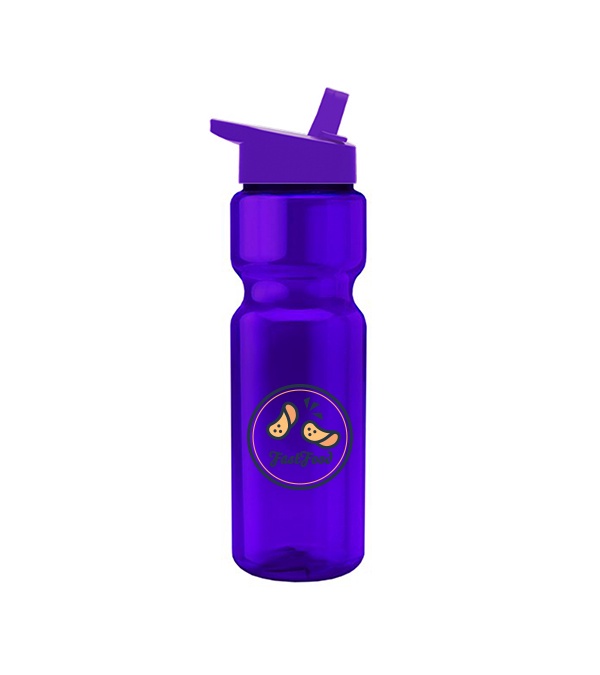 Champion - 28 oz. Transparent Bottle with Flip Straw lid