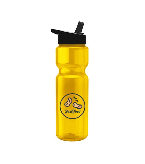 Champion - 28 oz. Transparent Bottle with Flip Straw lid