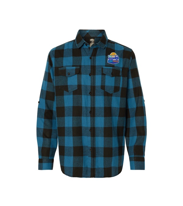 Burnside Men's Plaid Flannel Shirt - Embroidery