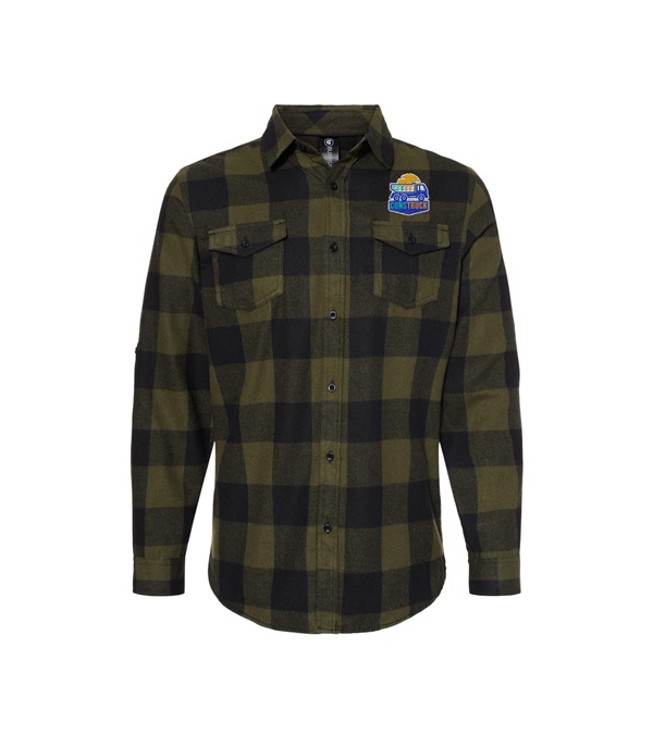 Burnside Men's Plaid Flannel Shirt - Embroidery