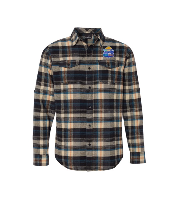 Burnside Men's Plaid Flannel Shirt - Embroidery