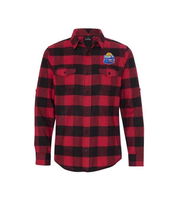 Burnside Men's Plaid Flannel Shirt - Embroidery