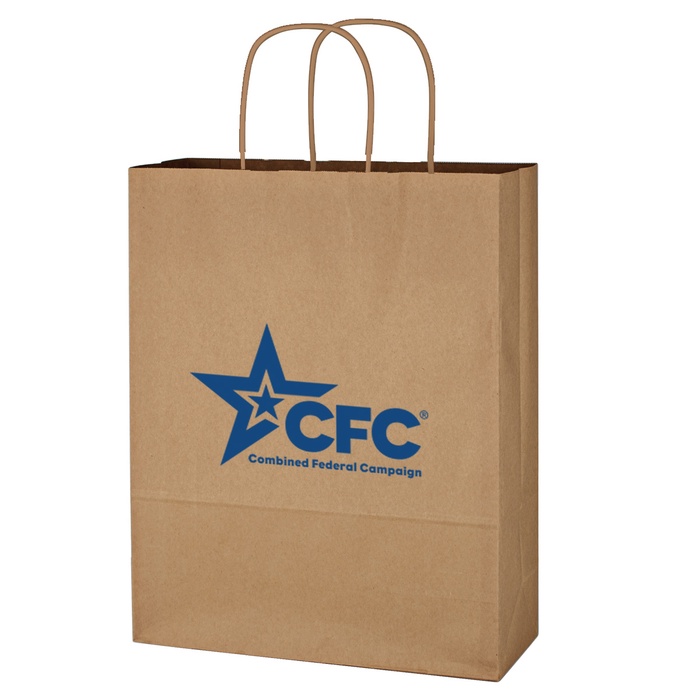 Kraft Paper Brown Shopping Bag - 10" W x 13" H