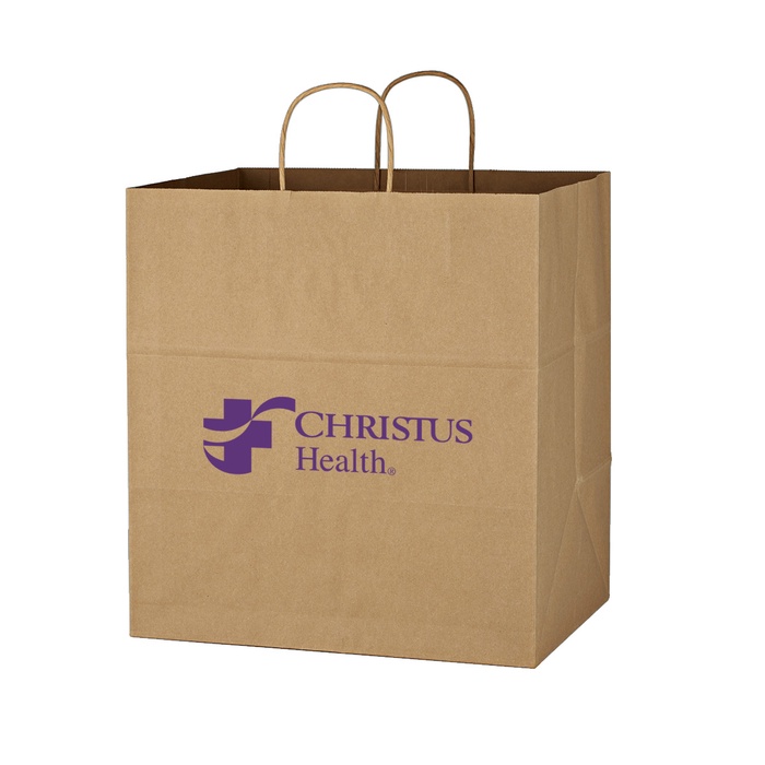 Kraft Paper Brown Shopping Bag - 14"W x 15"H
