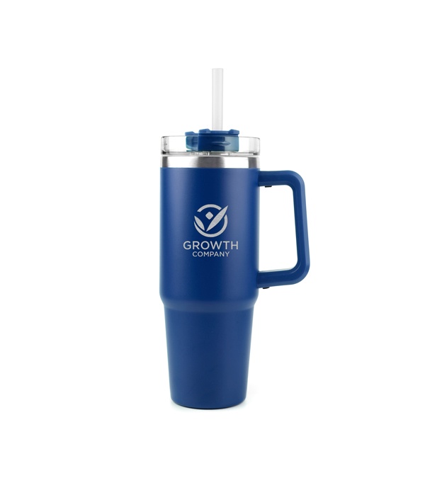 30 oz. Acropolis Vacuum Insulated Travel Mug with Straw - Laser Engraved