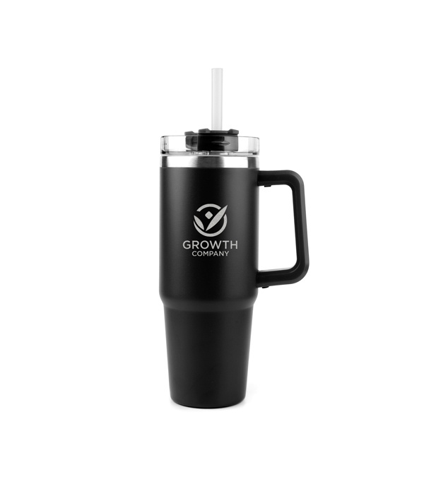 30 oz. Acropolis Vacuum Insulated Travel Mug with Straw - Laser Engraved